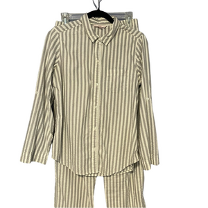 Victoria’s Secret Women’s PJ Set Sz Small Gray & White Striped silver